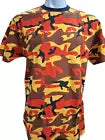 Camouflage t shirt unisex , woodland , urban , yellow , red and orange camo