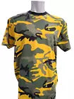 Camouflage t shirt unisex , woodland , urban , yellow , red and orange camo